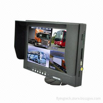4Ch Car Mobile DVRs System with 9-inch TFT Monitor, Supports 32GB SD